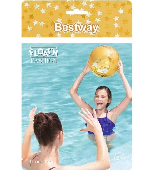 Bestway 41cm Glitter Fusion Beach Ball, Orange - 31050-O - Image 2