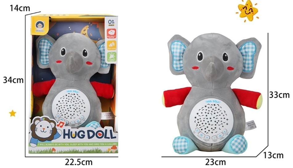 Hug Doll Calming Elephant Projector Plush Toy - 988-34