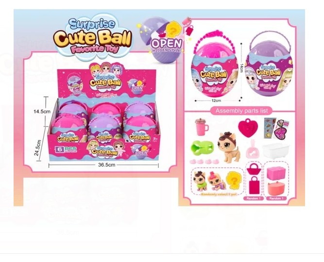 Pocket Toys Surprise Cute Ball Collect Your Favorite Pet Blind Box, Assorted - K2820