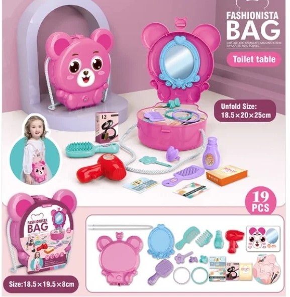 Pocket Toys Dressing Shoulder Bear Bag with Accessories 19 pcs set - KL01-1