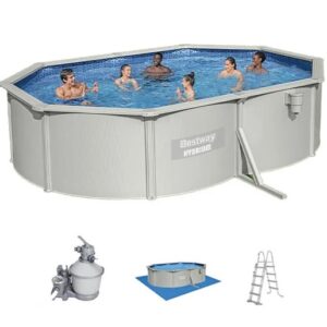 Bestway Hydrium Steel Wall Pool Set, Oval with Sand Filter Pump, 5.00m x 3.60m x 1.20m - 56586