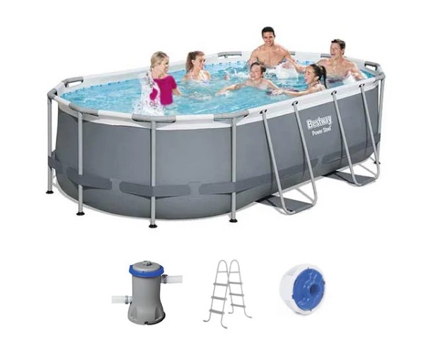 Bestway Power Steel Oval Pool Set, 4.27m x 2.50m x 1.00m - 56620