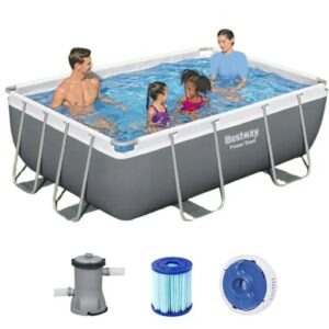 Bestway Power Steel Rectangular Frame Pool, 2.82m x 1.96m x 84cm - 56629