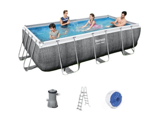 Bestway Power Steel Rectangular Pool Set, 4.04m x 2.01m x 1.00m - 56721