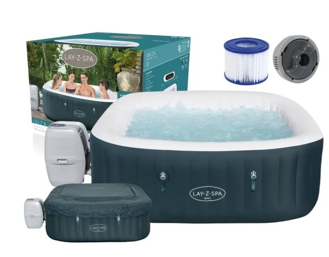Bestway Lay-Z-Spa Ibiza AirJet Hot Tub, 1.80m x 1.80m x 66cm - 60015