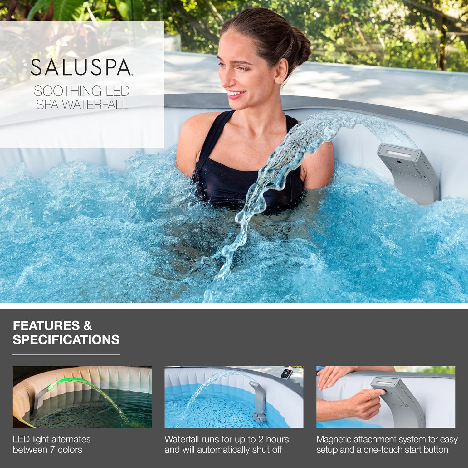 Bestway SaluSpa Waterfall with LED Lights - 60322 - Image 2