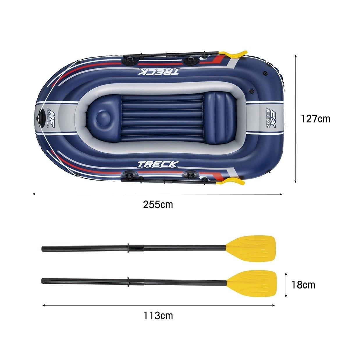 Bestway Hydro-Force Treck X2 Inflatable Rubber Boat 2.55m x 1.27m - 61068 - Image 4