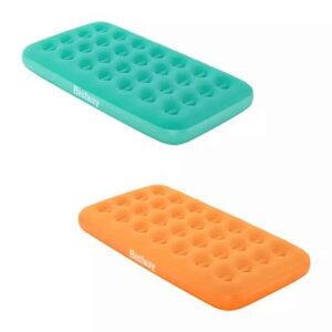 Bestway Drowsy Dreamer Inflatable Velvet Mattress with Manual Hand Pump, 1.58m x 89cm x 18cm Assorted-1Piece - 67918