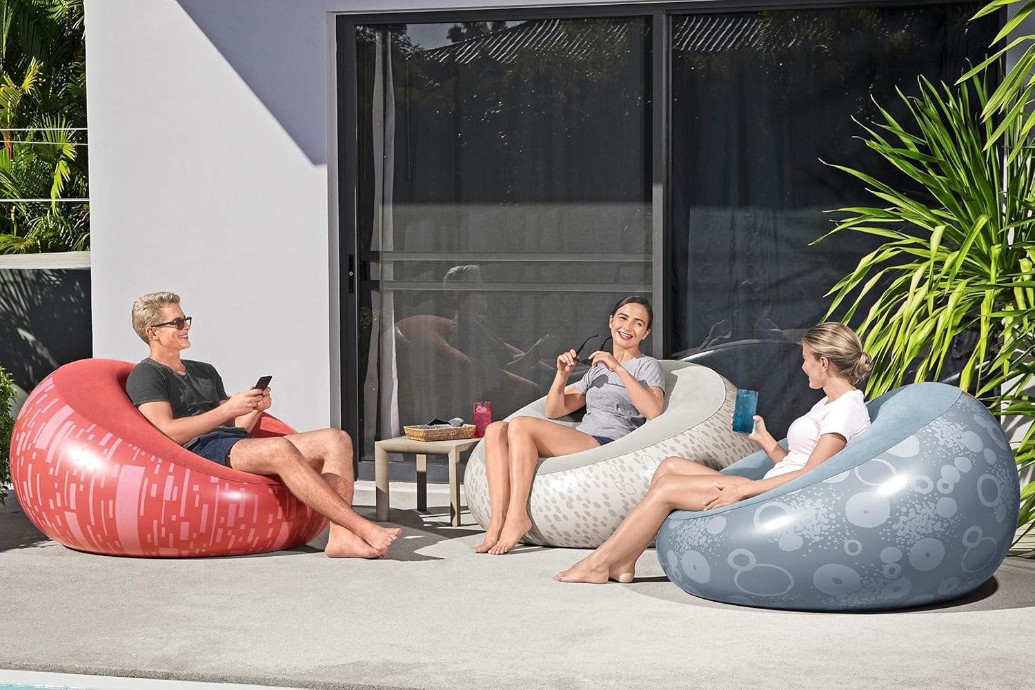 Bestway Inflate-A-Chair Air Chair, 1.12m x 1.12m x 66cm, Assorted-1Piece - 75052 - Image 6