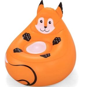 Bestway Cozy Critters Inflatable Armchair, 72cm x 72cm x 64cm, Fox - 75116-03