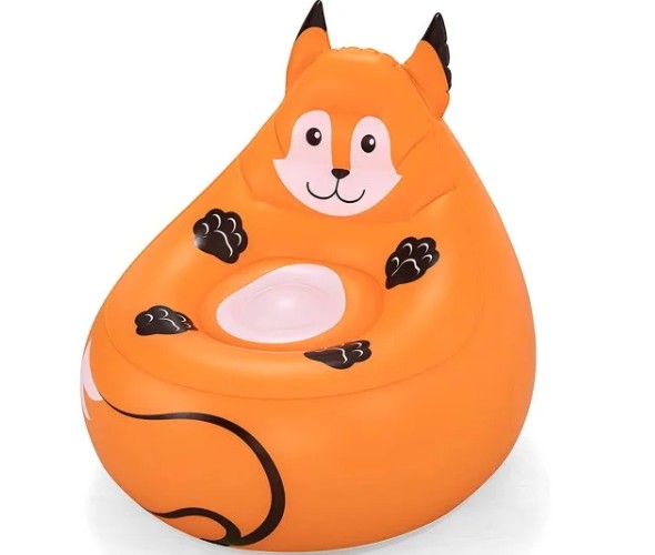 Bestway Cozy Critters Inflatable Armchair, 72cm x 72cm x 64cm, Fox - 75116-03
