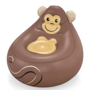 Bestway Cozy Critters Inflatable Armchair, 72cm x 72cm x 64cm, Monkey - 75116-02