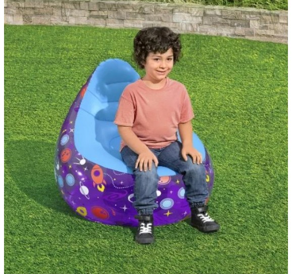 Bestway Astro Glow LED Kids Inflatable Air Chair, 72cm x 72cm x 64cm- 75122 - Image 3