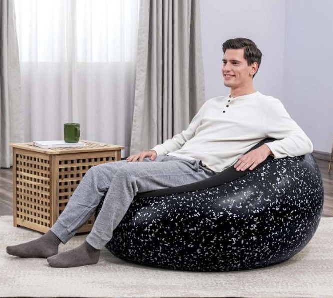 Bestway Inflatable Chair Inflate-A-Chair 1.12m x 1.12m x 66cm, Black - 75153 - Image 2