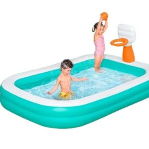 Bestway Dunk n' Splash Inflatable Family Pool with Basketball Hoop, 2.51m x 1.68m x 1.02m - 54445