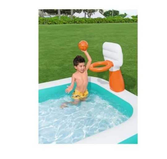 Bestway Dunk n' Splash Inflatable Family Pool with Basketball Hoop, 2.51m x 1.68m x 1.02m - 54445 - Image 4