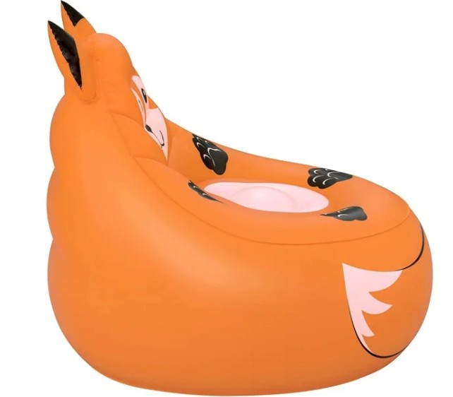 Bestway Cozy Critters Inflatable Armchair, 72cm x 72cm x 64cm, Fox - 75116-03 - Image 2