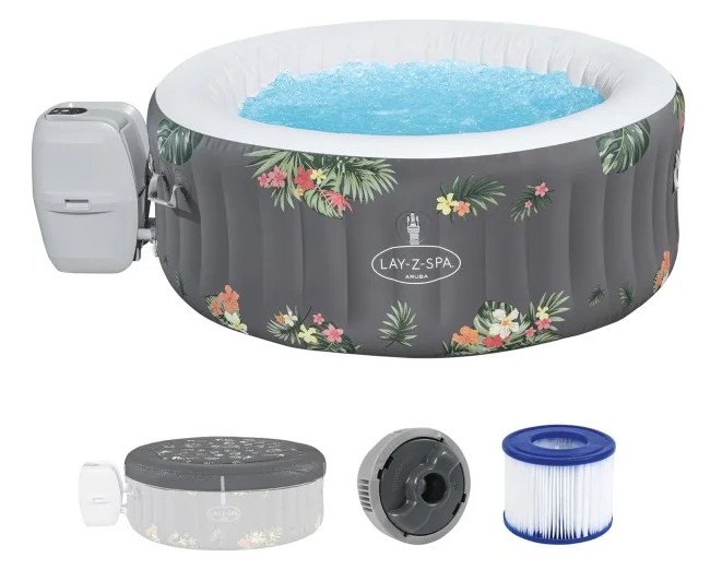 Bestway Lay-Z-Spa Aruba AirJet Inflatable Hot Tub Spa 2-3 person, 1.70m x 66cm - 60061